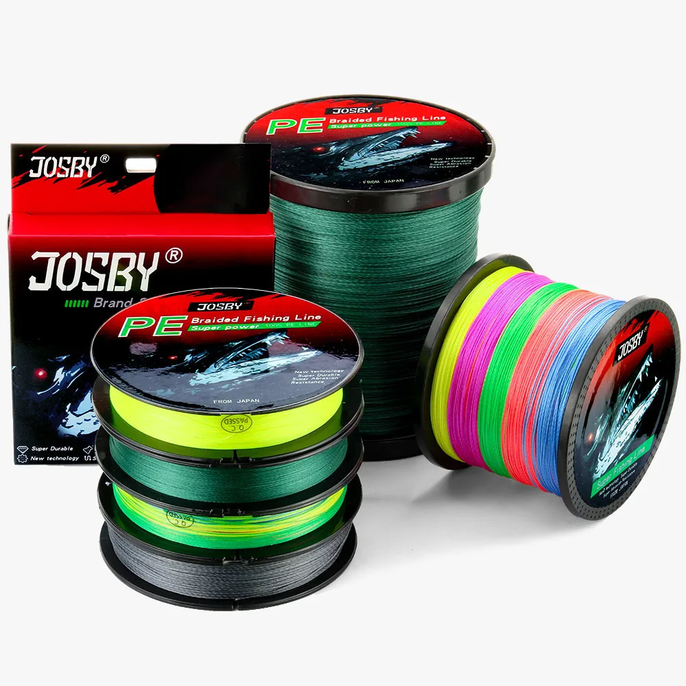 JOSBY-sedal trenzado de 8 hebras para Pesca de carpa, accesorios de Pe, todo para mosca, monofilamento de 100M, 200M, 300M, 500M - imagen 4