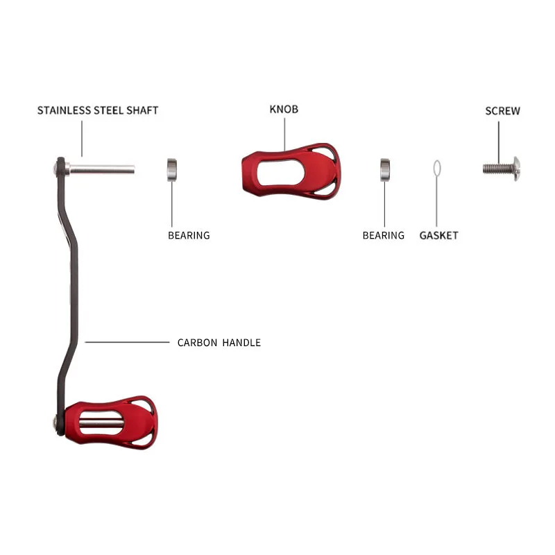 Ruke nuevo mango de carrete de pesca mango de fibra de carbono para Baitcasting súper ligero tamaño del agujero de alta calidad 8*5/7*4mm longitud 105mm DIY - imagen 3
