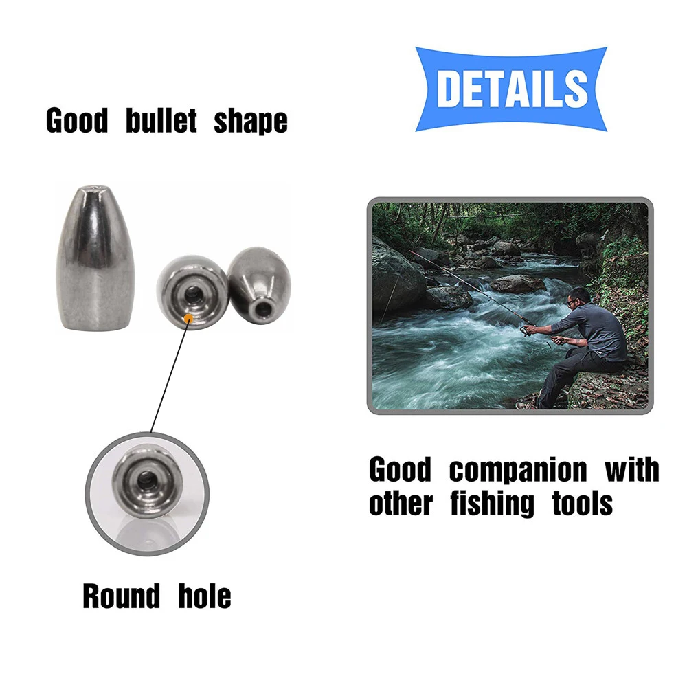 Pesas de volteo de tungsteno para pesca de lubina, aparejos de pesca con señuelo, herramientas de aparejos de pesca, Texas y Carolina, 15 piezas - imagen 3