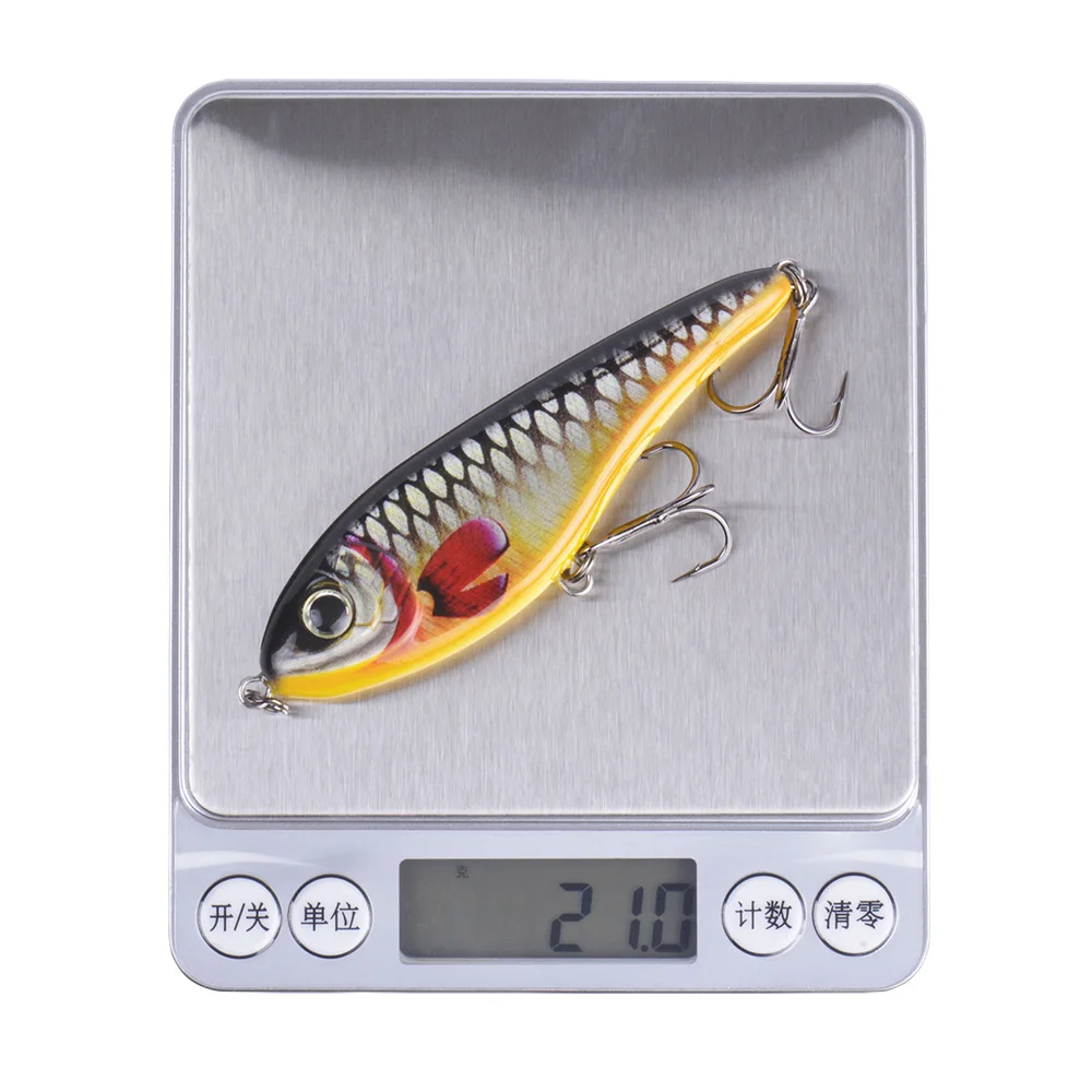90mm 21g Color 001 a 035 hundimiento Muskie Pike Jerk cebo duro señuelo de pesca Jerkbait con anzuelos triples reforzados - imagen 5