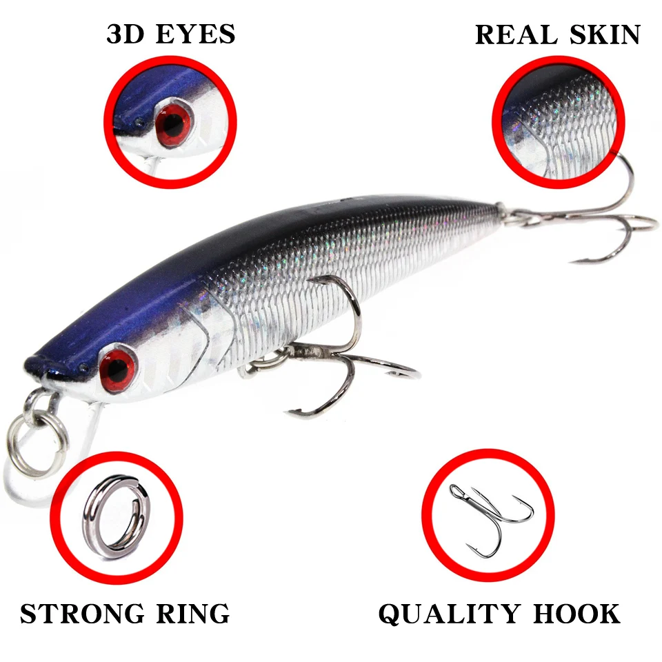 Señuelo de pesca Artificial, cebo duro flotante, 95mm, 8g, Wobblers, natación, carpa, aparejos de pesca, 1 ud. - imagen 2