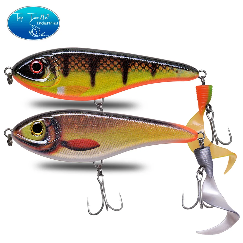 Jerk cebo con cola suave señuelo de pesca para Lucio 150mm 85g CFLURE Muskie Pike Big VIB señuelo de pesca cebo duro Jerk 24 colores - imagen 5