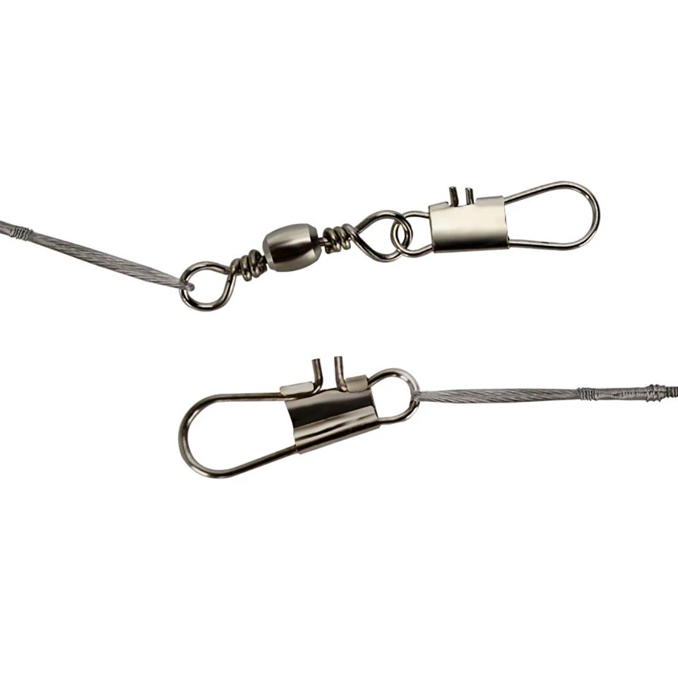 WALK FISH 20PCS 15/20/25cm Fishing Line Steel Wire Leader With Swivel Anti Bite Steel Wire Core Leash Fishing Lure Accessorie - imagen 4