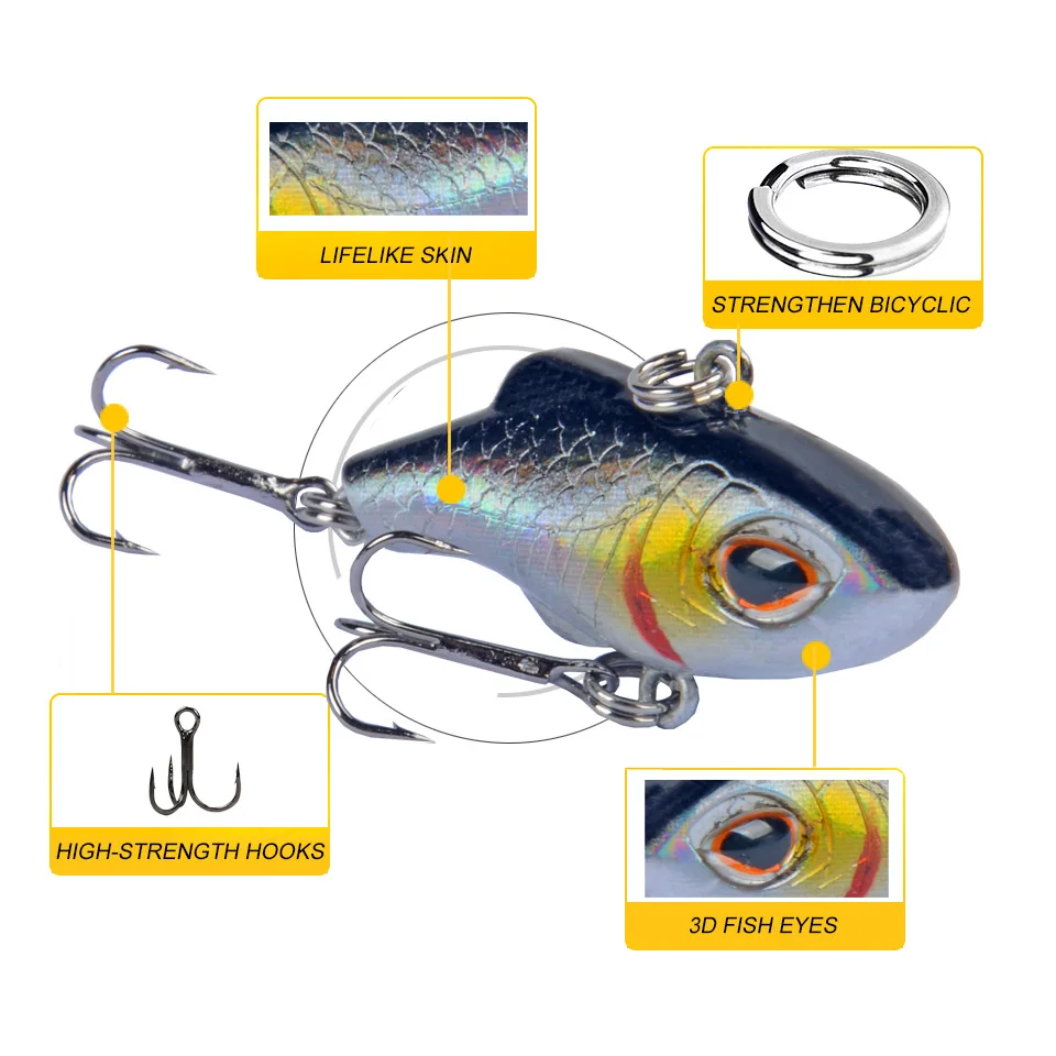 Señuelo de pesca de 3,5 Cm y 5G, Crankbait Wobbler que se hunde, Crankbaits Vib, señuelo duro de hielo, Mini Wobblers, Crankbait, mar, novedad
