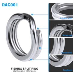 Anillos divididos de acero inoxidable para pesca en mar