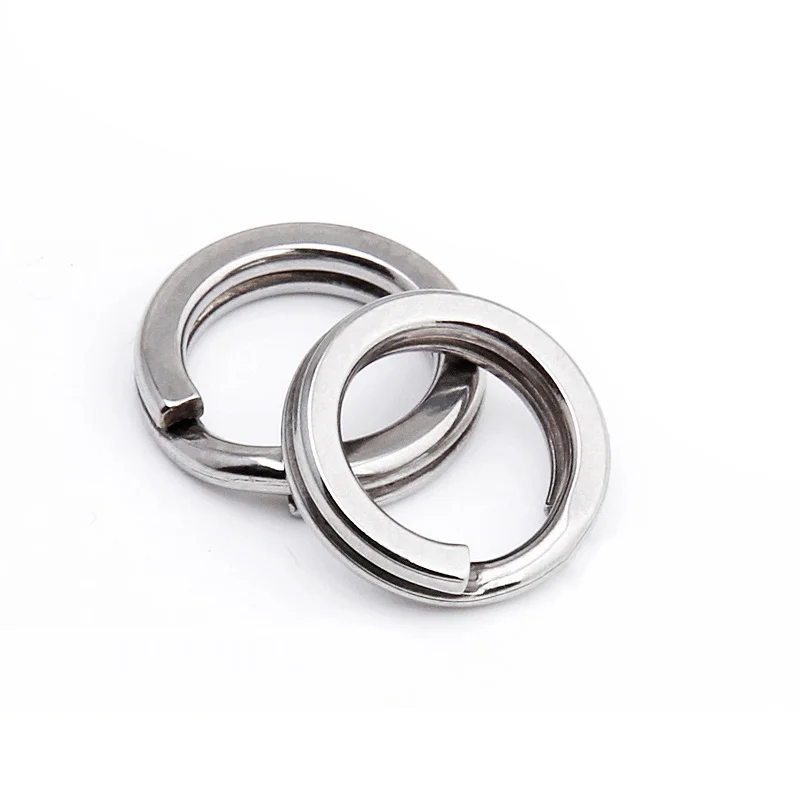 Anillos divididos de pesca LSP, 50 unidades por paquete, conector de doble bucle a presión de acero inoxidable, accesorios de pesca giratorios forjados de alta resistencia - imagen 4