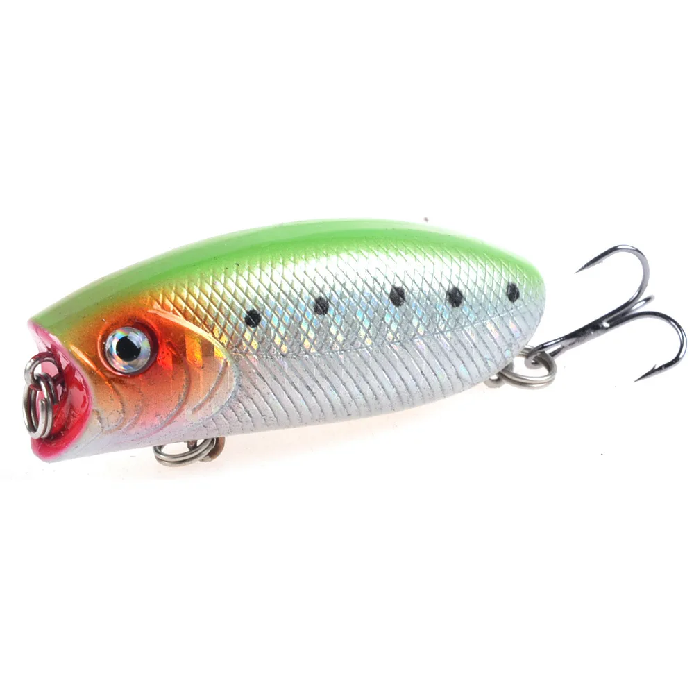 Señuelos de Pesca flotantes popper, Wobblers, 5,5 cm/10,4g, 3D ojos artificiales, cebo duro con anzuelo triple, aparejos de pesca Crankbait, 1 ud. - imagen 5