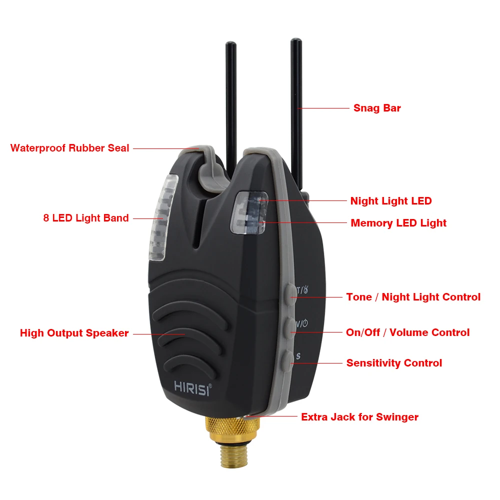 Alarma de mordedura de pesca de carpa con barra de enganche y Swinger de pesca LED, herramientas y equipo de pesca de carpa - imagen 5