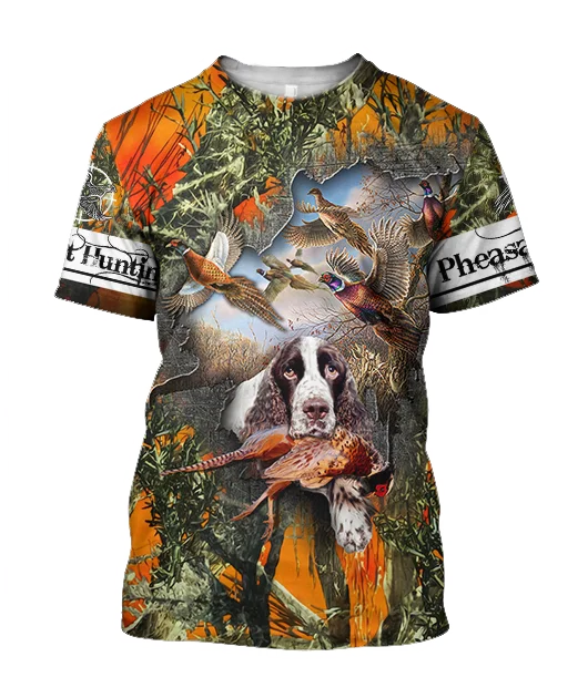 Camiseta Hipster fresca de verano para hombre, camiseta de manga corta con estampado 3D de Animal pato/ciervo/caza, camisetas informales Unisex TX0197 - imagen 4