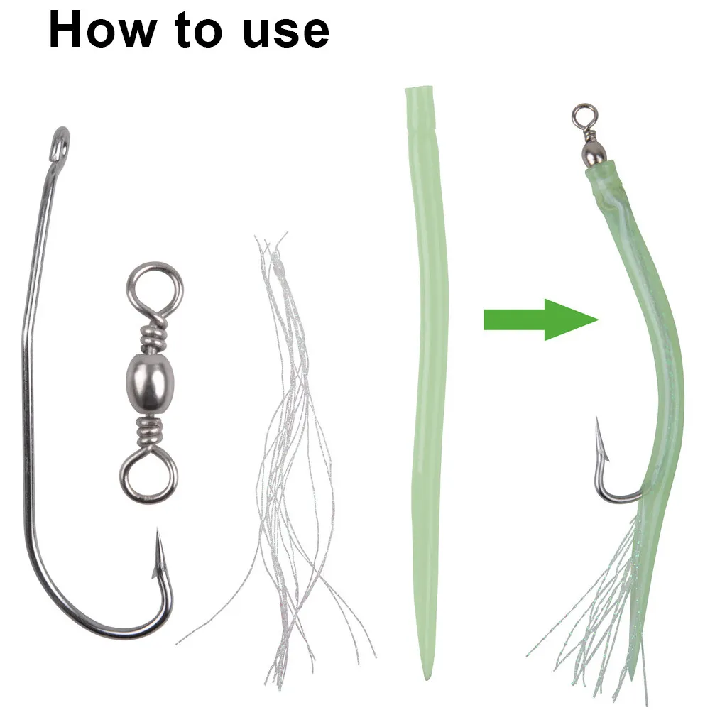 80 Uds de acero inoxidable lubina rayada ganchos de pesca Jig vástago largo cigüeñal anzuelos océano playa de equipo para pesca abordar - imagen 4