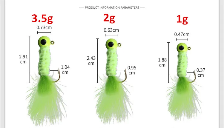 Señuelo de pesca con cabeza de anzuelo de plumas, señuelos artificiales, anzuelos de púas de piel, 1g, 2g, 3,5g, lote de 5 piezas en oferta - imagen 2