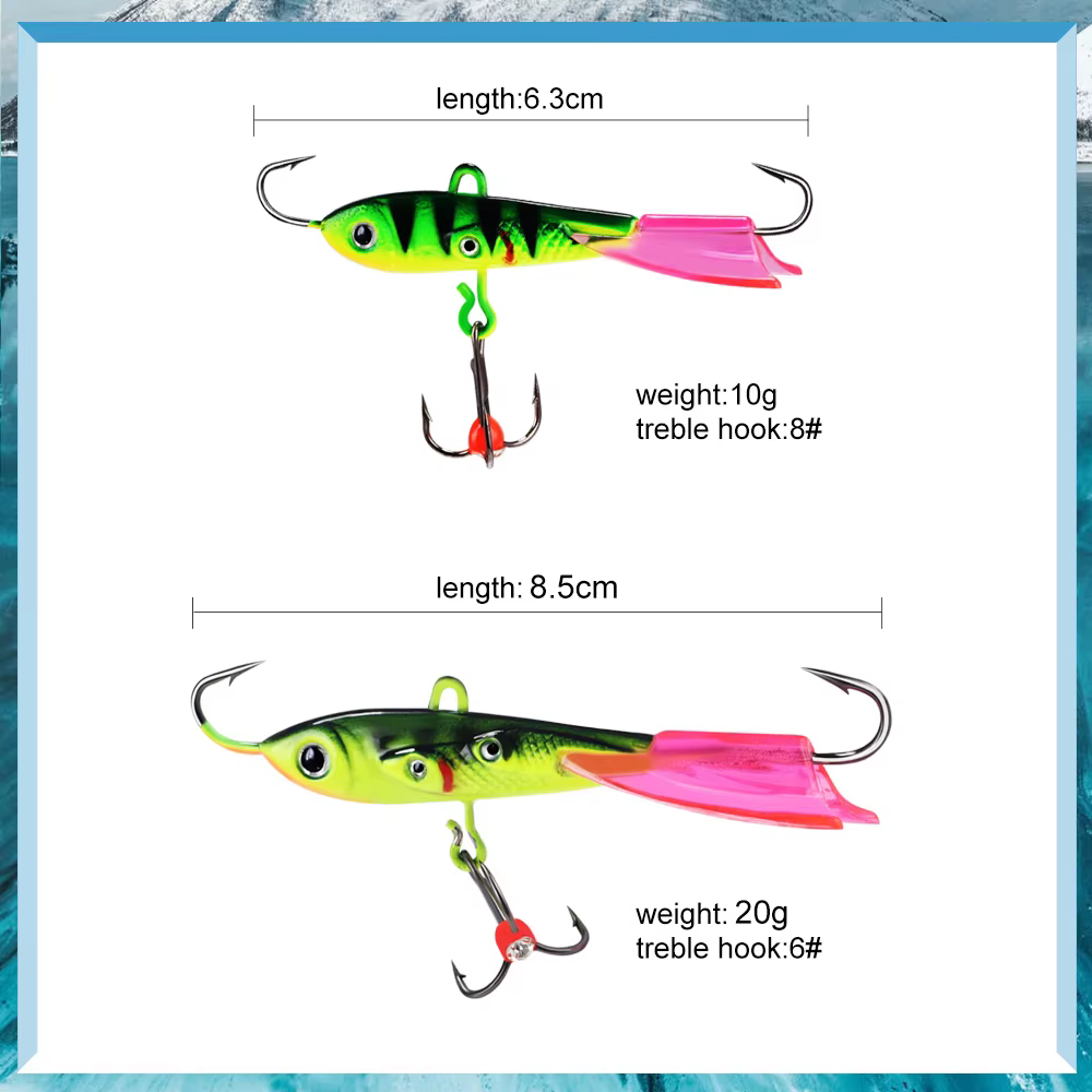 FISH KING-señuelo de Pesca en hielo de invierno, 6,3 cm/10g, 8,5g/20g, equilibrador para cebo de Pesca, anzuelos de Pesca de carpa, señuelo duro, aparejos de Pesca