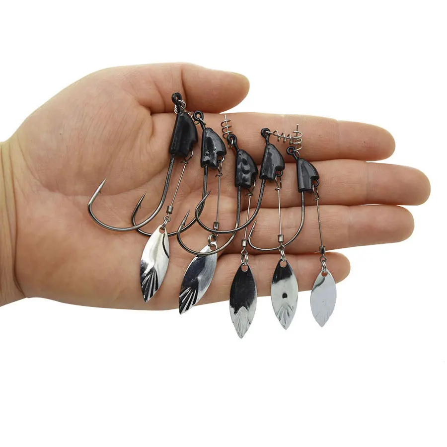 3 unids/bolsa 5,5g 6g 6,5g 7,5g 9,5g anzuelo de pesca con cuchara giratoria para peces blandos wobbler swimbaits señuelo - imagen 5