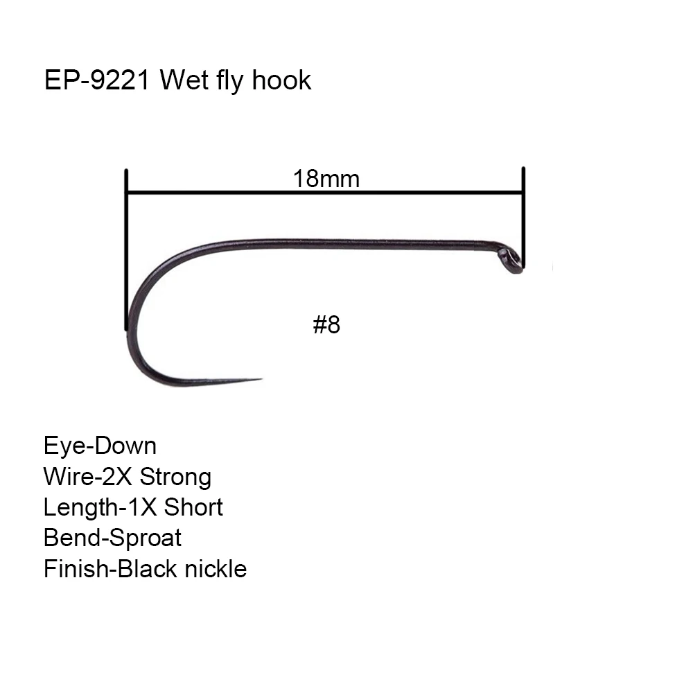 Eupheng Plus 25 uds 50 Uds EP-9221 anzuelos de competición sin púas anzuelos de pesca con mosca de níquel negro sin púas para moscas secas nuevo - imagen 4