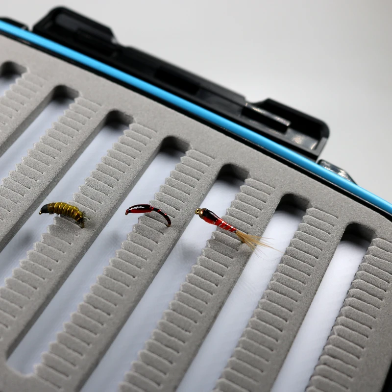 ICERIO-caja de pesca con mosca de doble cara, espuma con hendidura, impermeable, 186mm x 116mm x 40mm, ninfa, moscas húmedas y secas, aparejos de pesca con mosca, 1 pieza - imagen 4