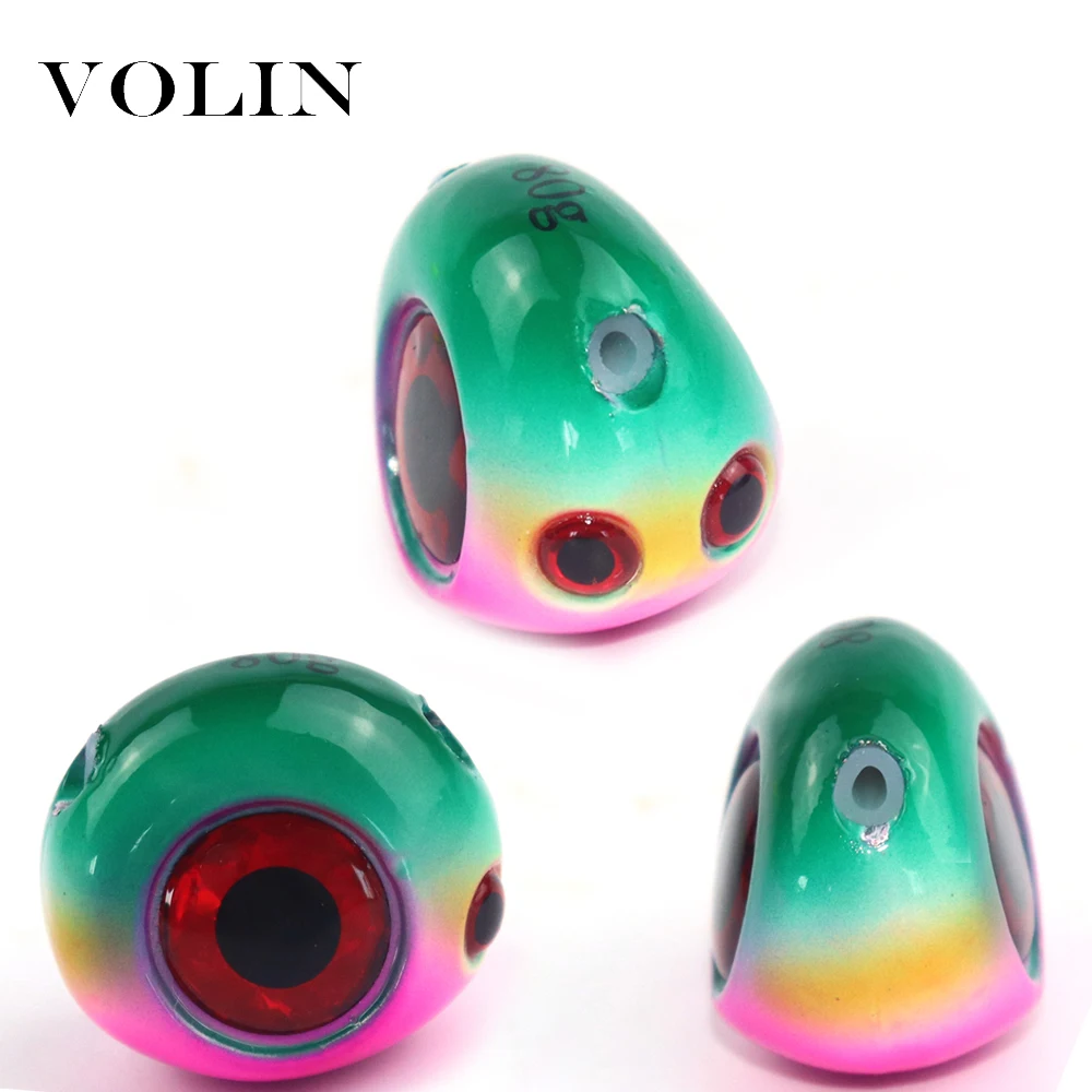 VOLIN-Nuevo señuelo de plantilla para pesca, cebo de Metal de 60g, 80g, 100g, 120g, para agua salada, señuelo de 3 ojos para pesca en aguas profundas - imagen 3