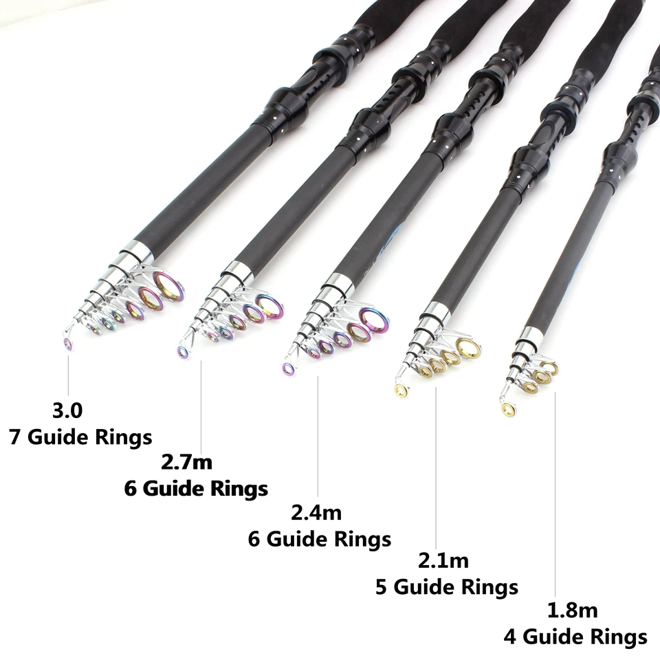 Caña de pescar telescópica y carretes de alto carbono, conjunto de herramientas de pesca, aparejos de pesca de viaje, deportes al aire libre, 1,8 m-3,0 m - imagen 2