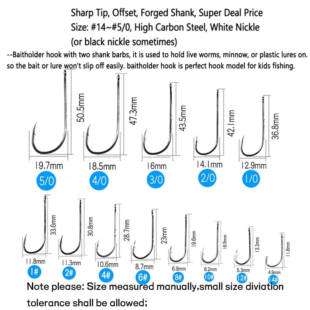 Wifreo-anzuelo rojo de pesca, soporte de cebo de acero de alto carbono, anzuelos de pescado de Color níquel, tamaño 2, 4, 6, 8, 10, 20 unids/lote por bolsa - imagen 3