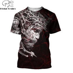 TX210 Camiseta hombre manga corta con estampado 3D Jesús