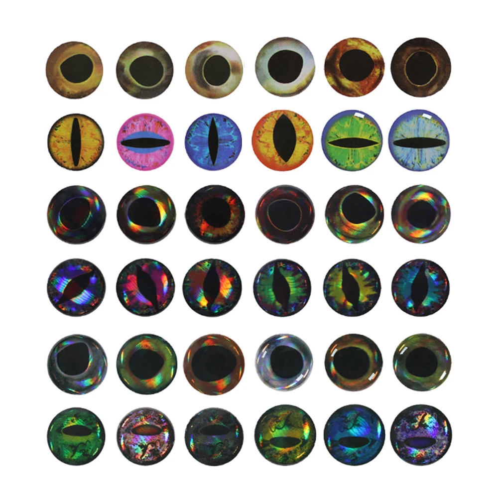 Señuelos holográficos de epoxi 3D, Ojos de pez realistas, Material de bricolaje para anzuelos de plástico, serpentinas de atado de moscas, 69/183 piezas, 3mm ~ 10mm - imagen 3