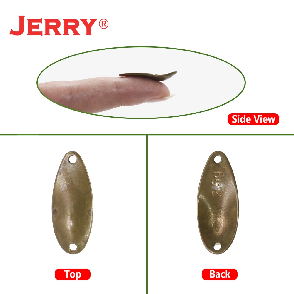 Jerry-cuchara de pesca sin pintar, cebo de Metal de latón, Blanks, cuerpo, trucha, perca, señuelos - imagen 4