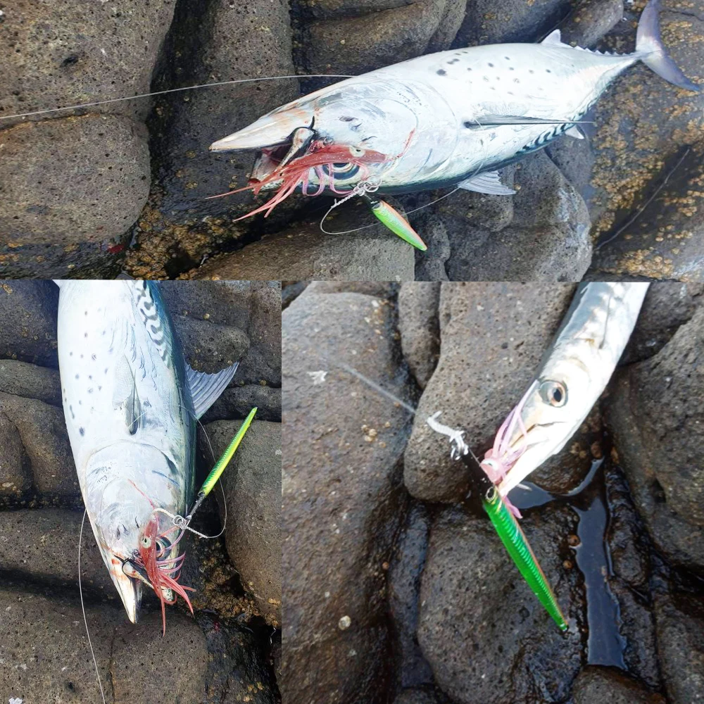 VOLIN llavero nuevo Metal rápido de pesca Jigging señuelo 80g de agua salada señuelo de Metal para pesca costa artificiales carnada de pesca caliente Sel - imagen 4