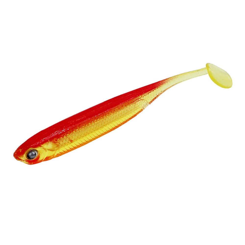 Señuelo de pesca suave con cabeza de plantilla, 7cm, 2,2g, cola en T, Color arcoíris, cebo de silicona Artificial, carpa, lubina, Swimbait, aparejos Wobbler, 3 unids/lote