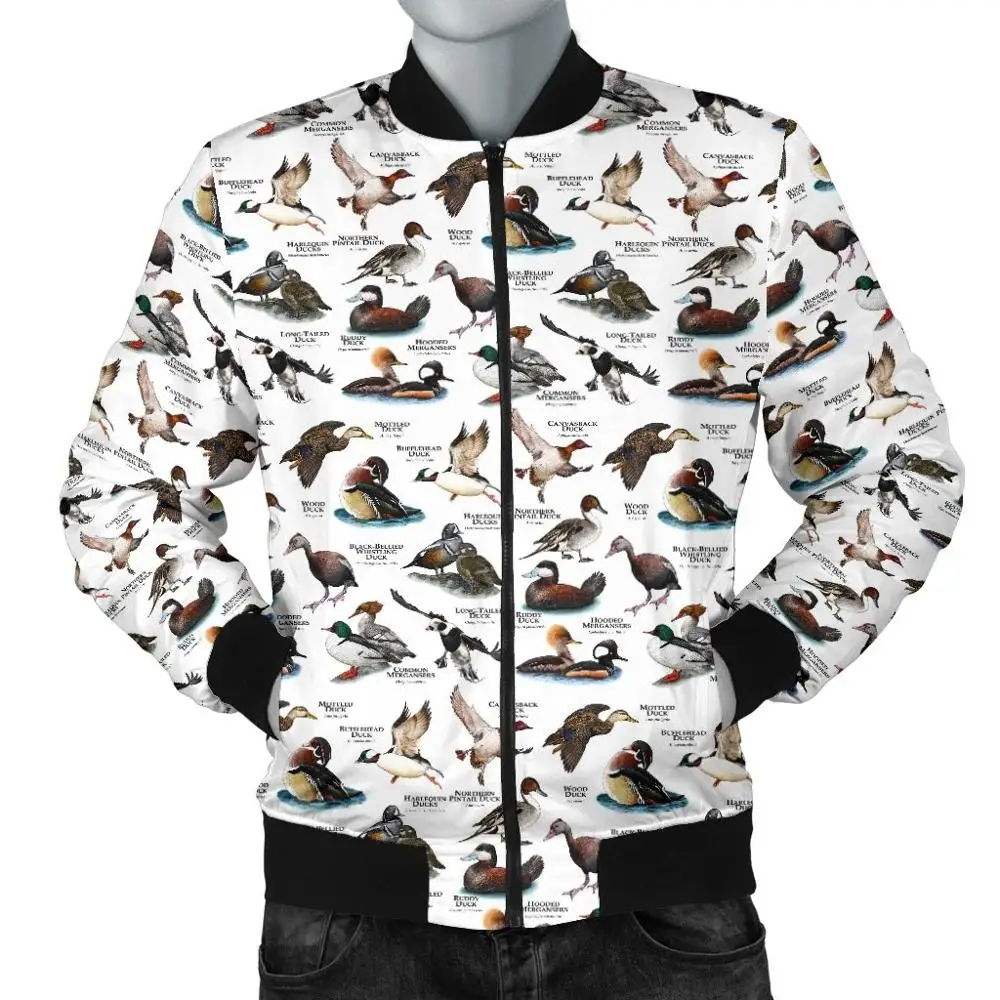 Chaqueta Bomber para hombre con estampado 3D de paloma/tortuga/dinosaurio, prendas de vestir gruesas de invierno con bolsillo de manga larga, chaqueta cálida Unisex con cremallera - imagen 4