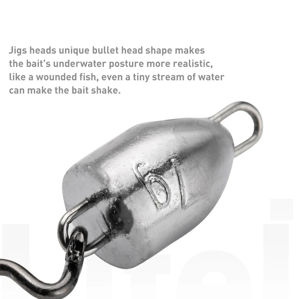 JOHNCOO 5 uds cabezales de plantilla oscilante 3,5g 5g 7g Swimbait cabeza oscilante con gancho para pesca de lubina mejor para roncar/malezas Señuelos de Pesca - imagen 4