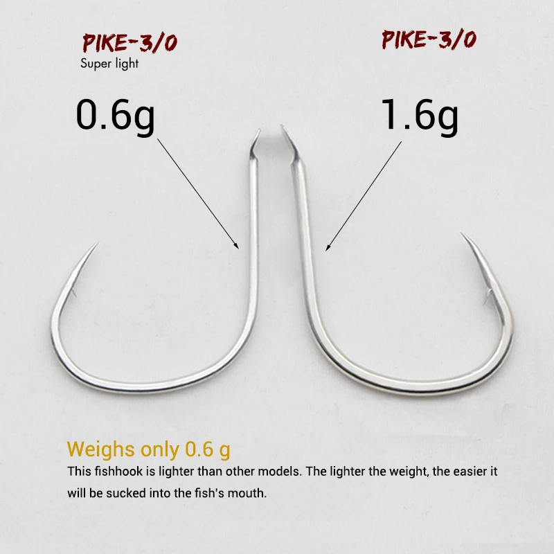 Anzuelos de pesca de Lucio superligeros, plantilla delgada de Jigging lento, accesorios de pesca de mar, aparejos, 30 Uds., 2/0, 3/0 - imagen 5