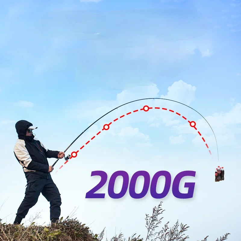 Caña De pescar De fibra De carbono para Roca, caña De pescar telescópica De sección corta superdura con carrete, 3,6 M, 4,5 M, 5,4 M, 6,3 M - imagen 5