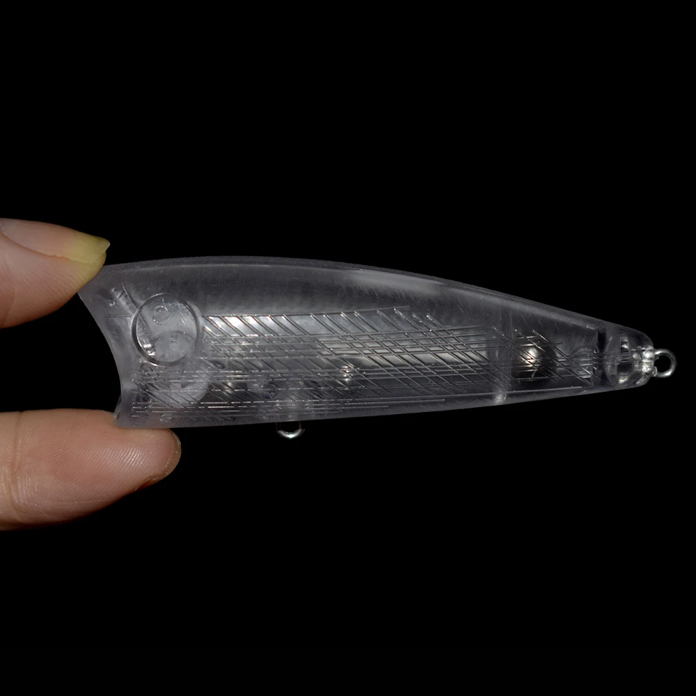 CCLTBA-cebos de pesca artificiales, anzuelos sin pintar, de 3 tamaños de plástico duro Wobblers Popper, aparejos en blanco, 5 unids/lote - imagen 4