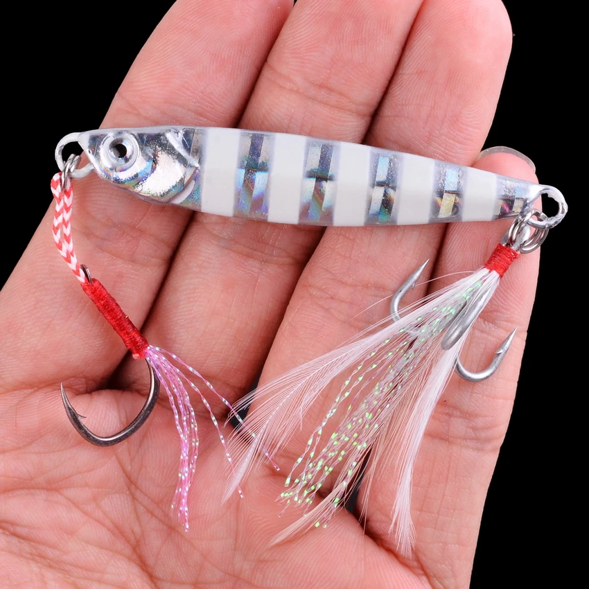 Señuelo de pesca de lubina, accesorio Artificial de Metal fundido con láser, cuchara de fundición, 7g, 10g, 14g, 17g, 21g, 28g, 1 unidad - imagen 3