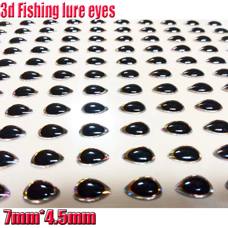 Ojos de señuelo de pesca con forma triangular, 3 colores, 3d, 4 tamaños, 6mm, 7mm, 8mm, 9mm, cada lote, 300/lote, novedad de 2021 - imagen 4