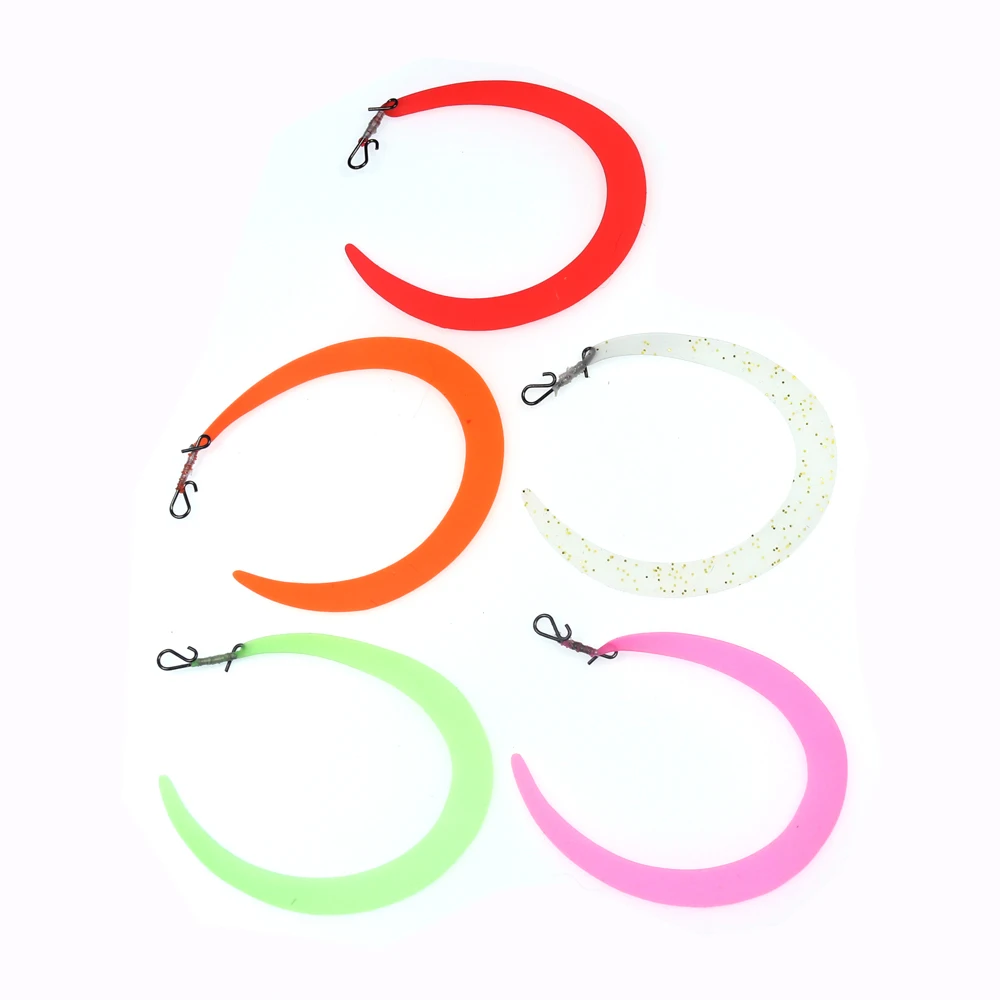 Bimoo, 10 Uds., cola de movimiento prefiada de tamaño M con cierre rápido para Señuelos de Pesca, moscas, serpentinas, trucha, lubina, Lucio, peces de agua salada - imagen 5