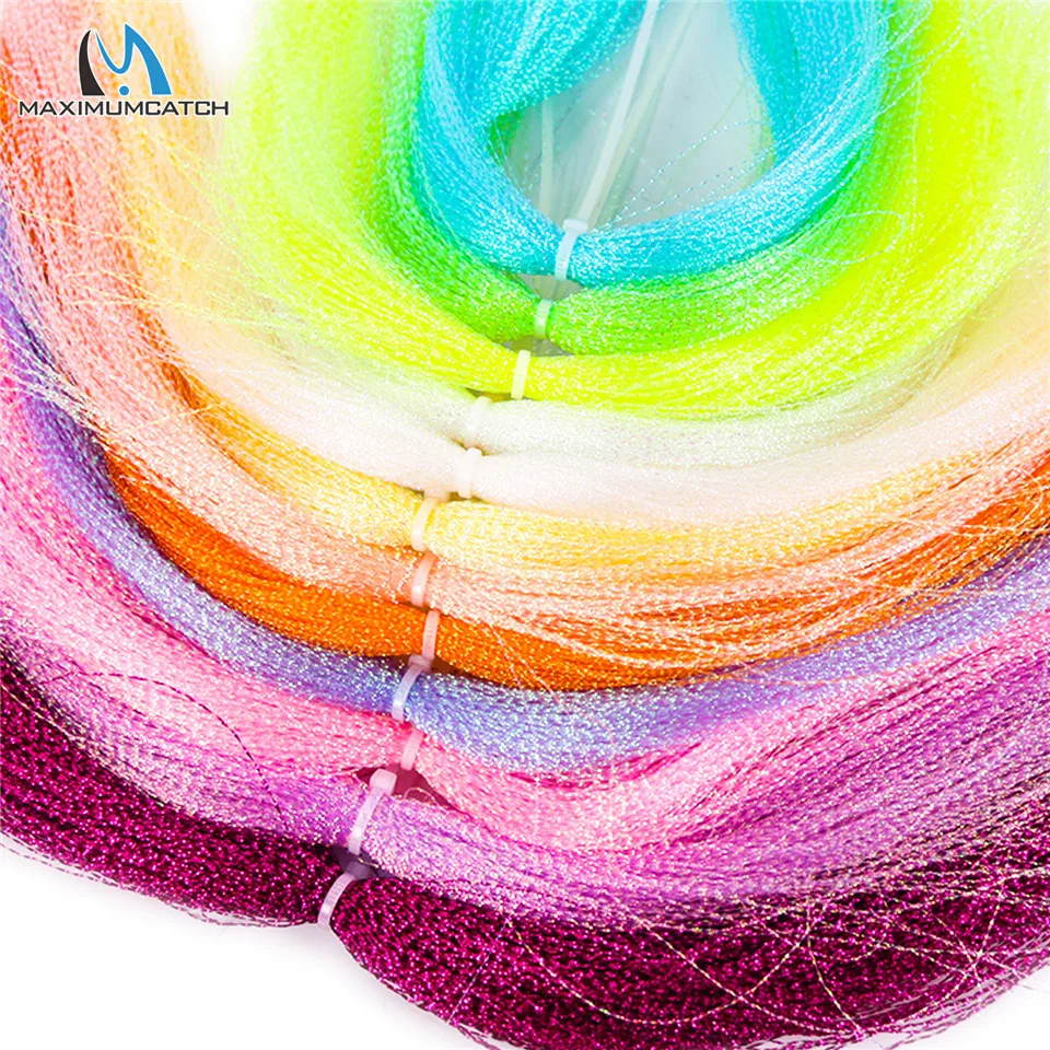Maximumcatch-Paquete de 12 oropel holográfico Flashabou trenzado, atado de pesca con mosca, cadena Flash de cristal, anzuelo, materiales para hacer señuelos - imagen 5
