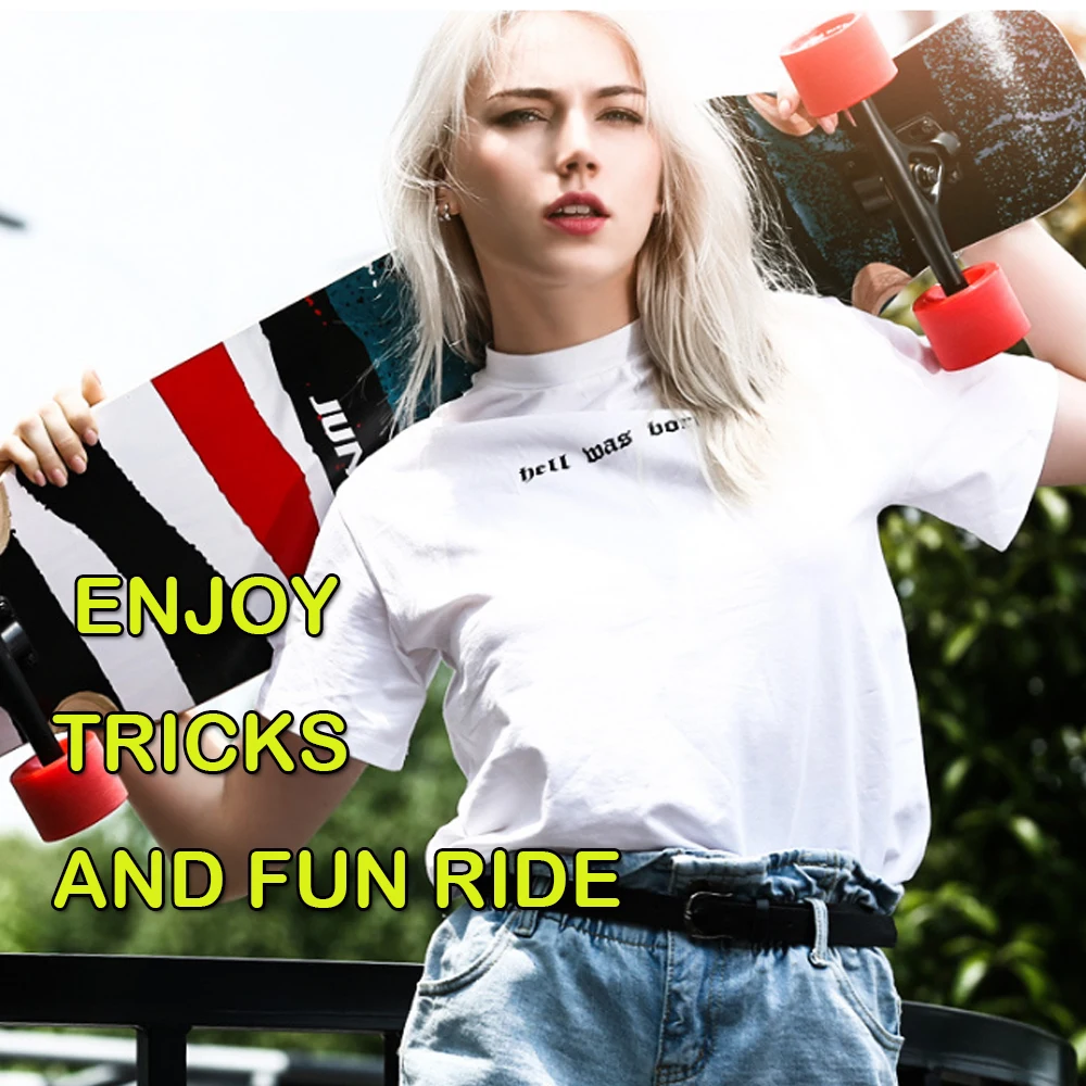 Tabla larga de Skateboard de 118cm para adultos, niños y niñas principiantes, tabla larga de baile, tabla de Skate de madera de arce - imagen 2