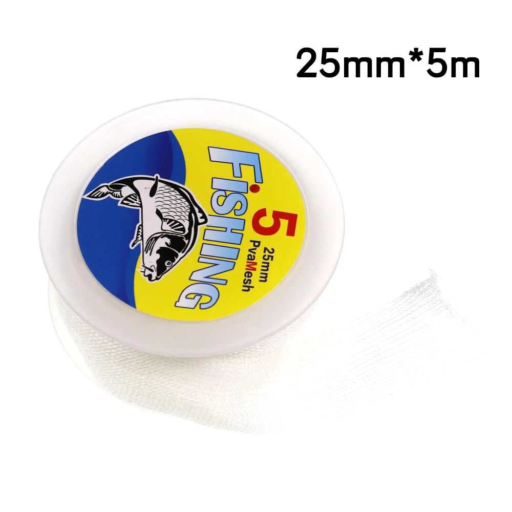 Bimoo-red de pesca Soluble para anzuelo, cebo, alimentador, bolsa de aparejo, 5m/tarjeta, 18mm, 25mm, 37mm, 44mm de ancho - imagen 4