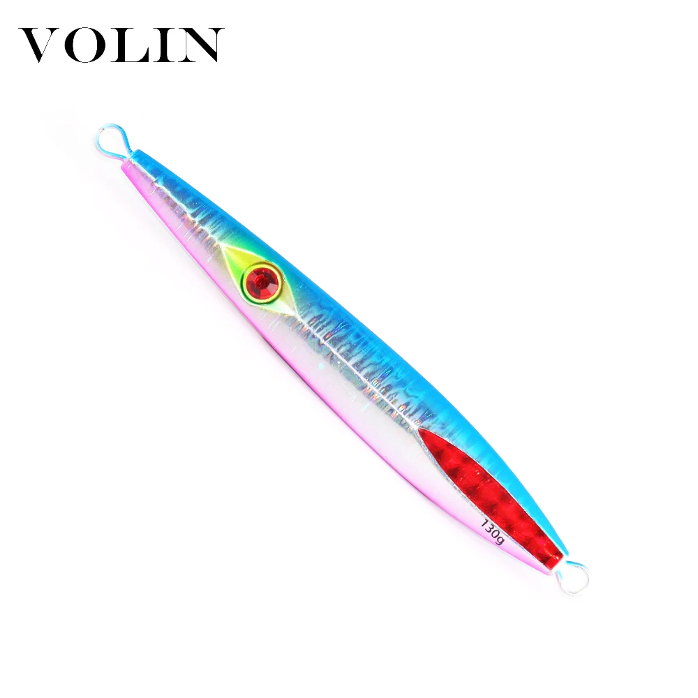 VOLIN-cebo de pesca de caída lenta, señuelo duro que se hunde, 130g, 160g, Jigging de Metal para barco de agua salada, cebo de pesca Artificial - imagen 3