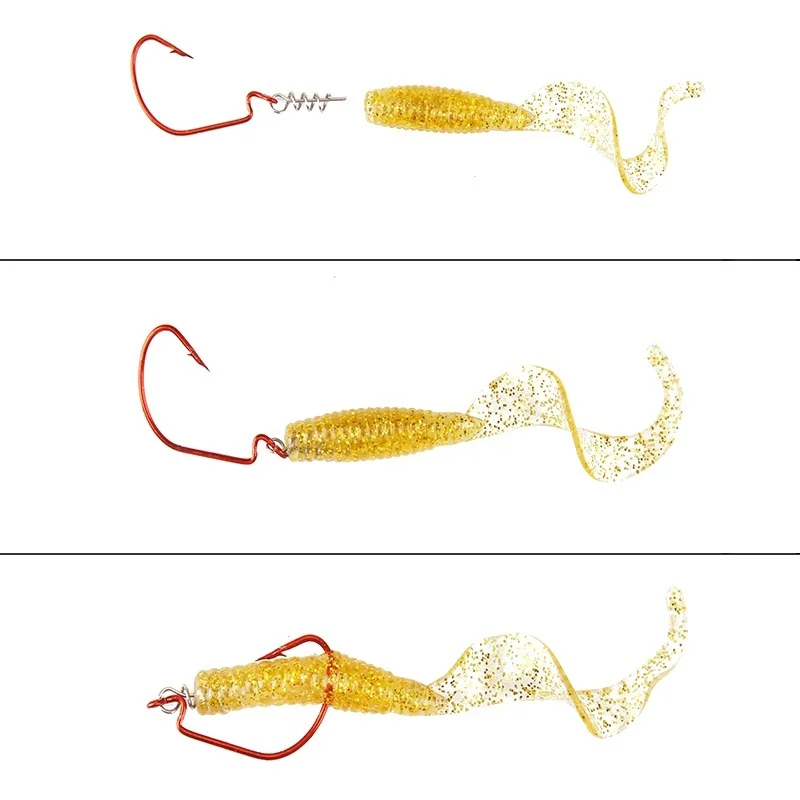 FLYSAND-pasadores de centrado de resorte para pesca, gancho de manivela y conector de cebo blando, de acero al carbono, 14mm, 100 unids/bolsa - imagen 5