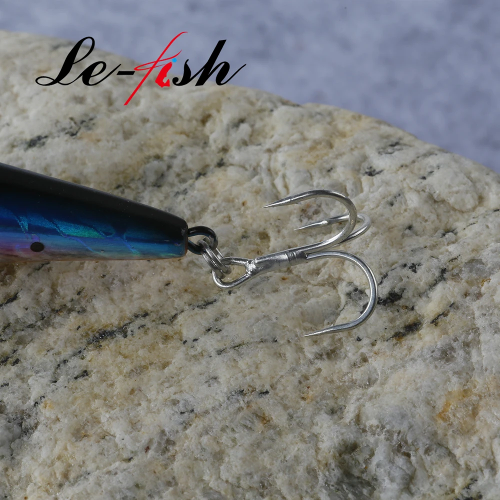 Le-Fish 95MM 32G hundimiento Shad Minnow ojos 3D cebo Artificial señuelos de lubina Wobblers de tiro largo