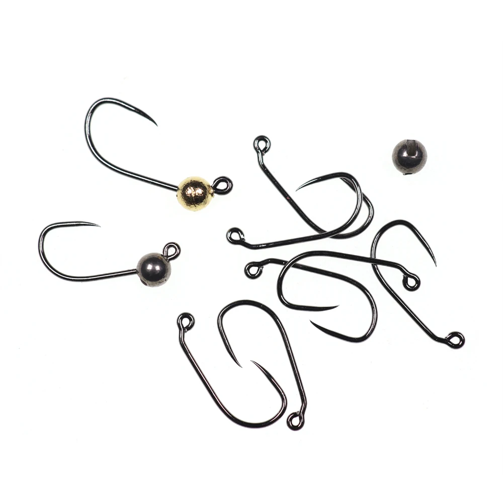 ICERIO-gancho de atado de moscas de Nymph, anzuelo de trucha de acero de alto carbono, con acabado de níquel y negro, ángulo de 60 grados, 30 unidades - imagen 5