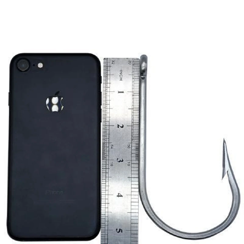 Anzuelo de pesca en el océano, pez grande de acero inoxidable, tiburón, atún, carpa plateada, accesorios para pescar, 5 uds. - imagen 5