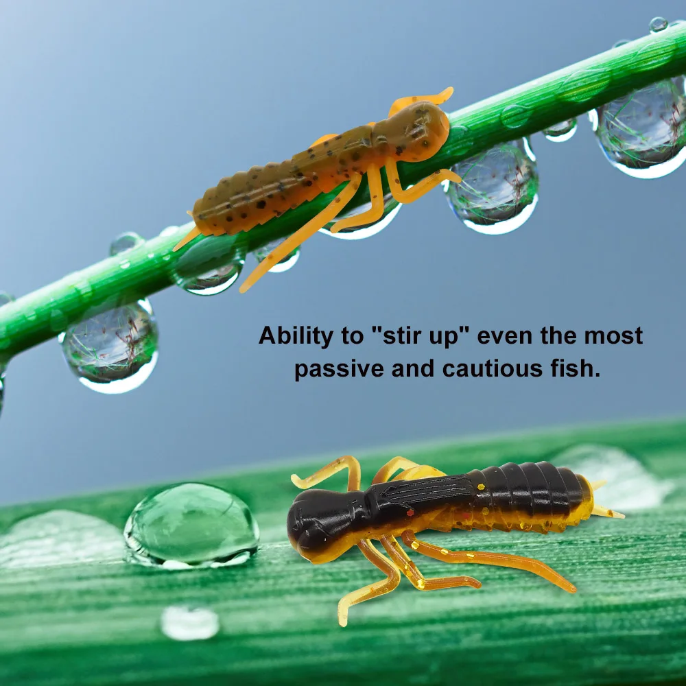 KESFISHING-señuelo de gusano de calidad, Kasa Larva, 45mm, Lucio, trucha, aceite de camarón, añadir sales, Pesca de silicona, cebos de Pesca blandos - imagen 2