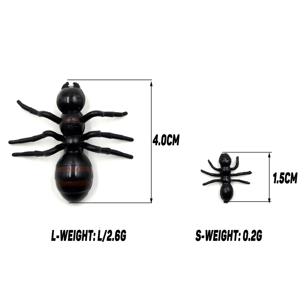 MNFT insectos reptiles simulados hormiga para aparejos de pesca señuelo negro ultraligero hormiga moscas de pesca - imagen 2