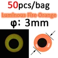 50 piezas de 3 mm naranja fuego