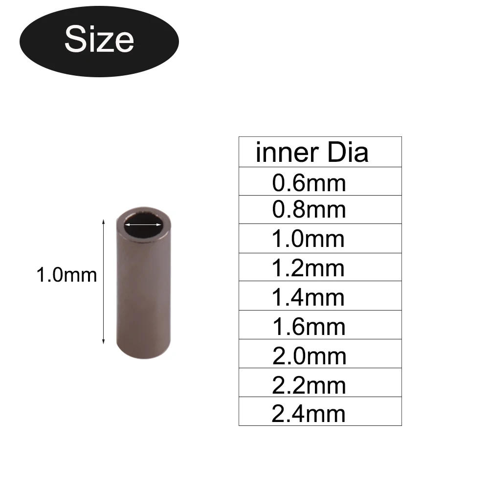 1500Pcs/lot Black Round Copper Fishing Tube wire crimp sleeve fishing tube Connector Fishing Line Accessories Tool - imagen 2