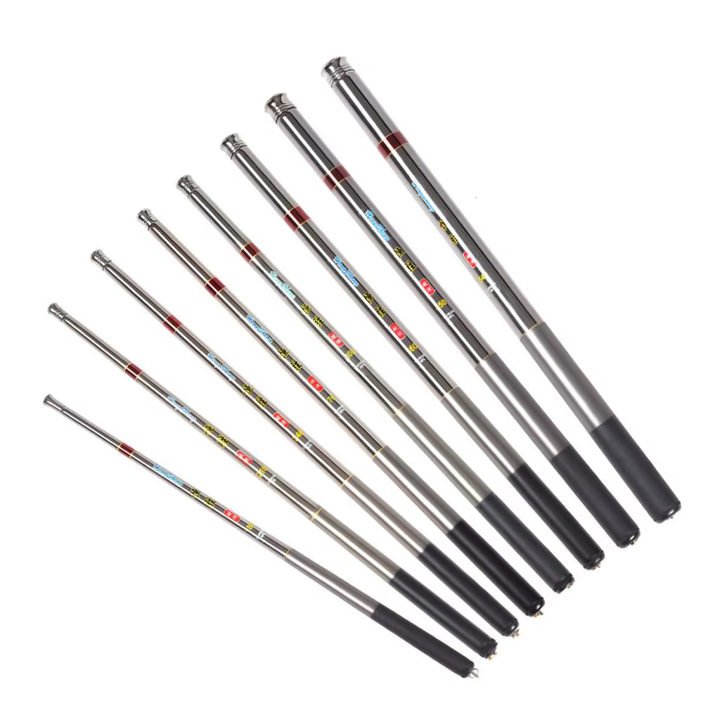 Mini caña de pescar telescópica ultraligera, 1,8/2,1/2,4/3/3.6/4.5/5.4M dura para agua dulce, caña de pescar de fundición de fibra de carbono - imagen 5