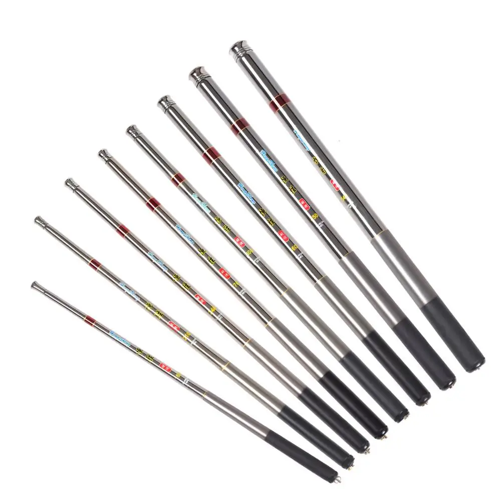 Mini caña de pescar telescópica ultraligera, 1,8/2,1/2,4/3/3.6/4.5/5.4M dura para agua dulce, caña de pescar de fundición de fibra de carbono - imagen 5
