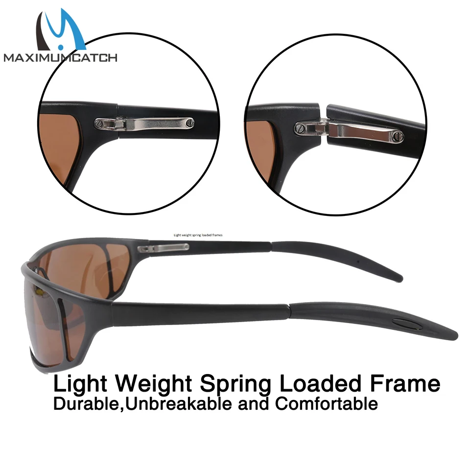 Maximumcatch gafas de sol polarizadas para pesca con mosca, marco de Metal de titanio, color marrón, amarillo y gris, a elegir - imagen 3